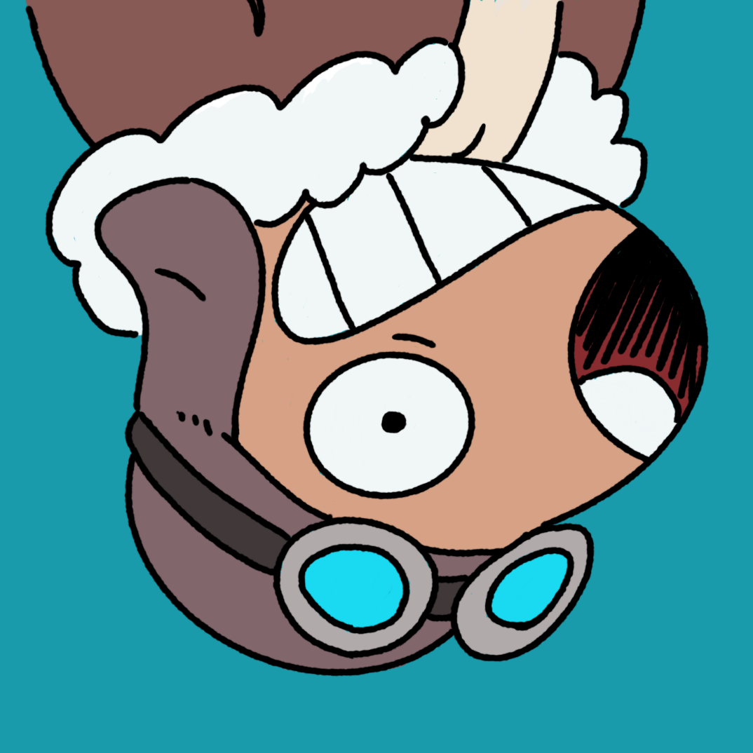 Nelly the groundhog, upside-down, looking bewildered.