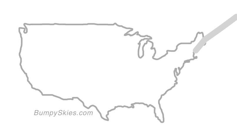 Map of continental US with illustrated flight path and turbulence forecast (described in text below)