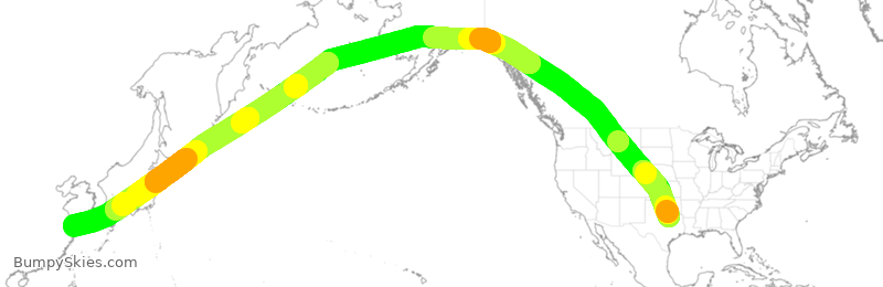Turbulence forecast map for AAL127, DFW to SPD