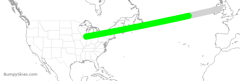Turbulence forecast map for AAL133, IDW to ORD
