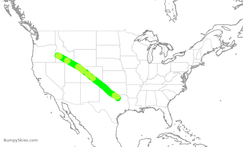 Turbulence forecast map for AAL1378, BOI to DFW