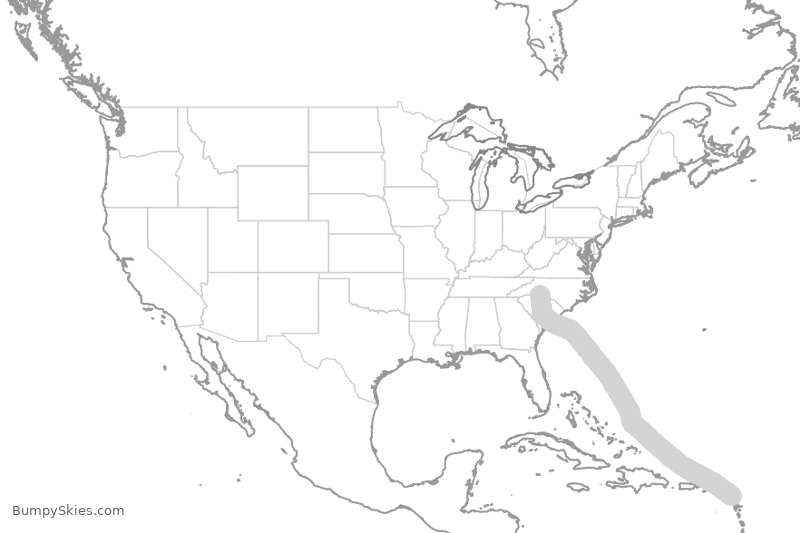 Turbulence forecast map for AAL1378, CLT to ANU