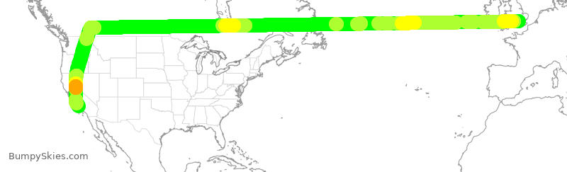 Turbulence forecast map for AAL137, GLL to LAX