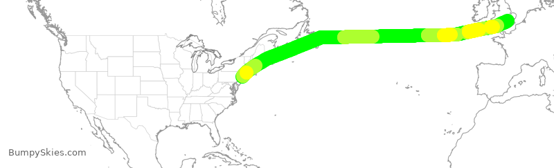 Turbulence forecast map for AAL142, JFK to GLL