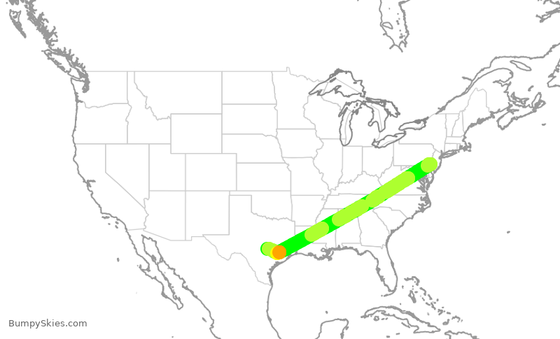 Turbulence forecast map for AAL1441, PHL to AUS