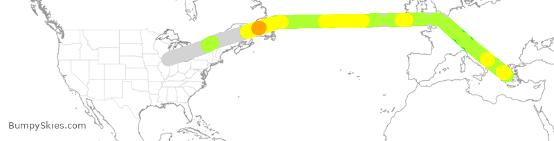 Turbulence forecast map for AAL160, ORD to GAV
