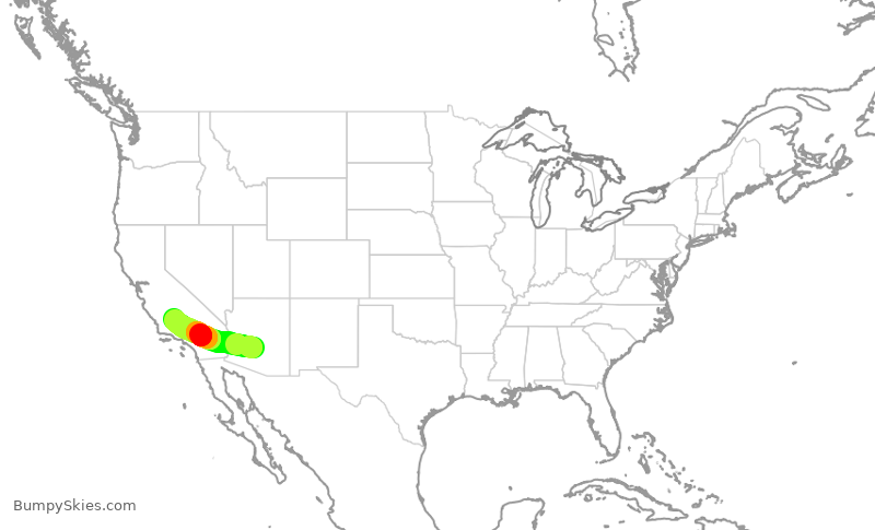 Turbulence forecast map for AAL1644, PHX to BFL