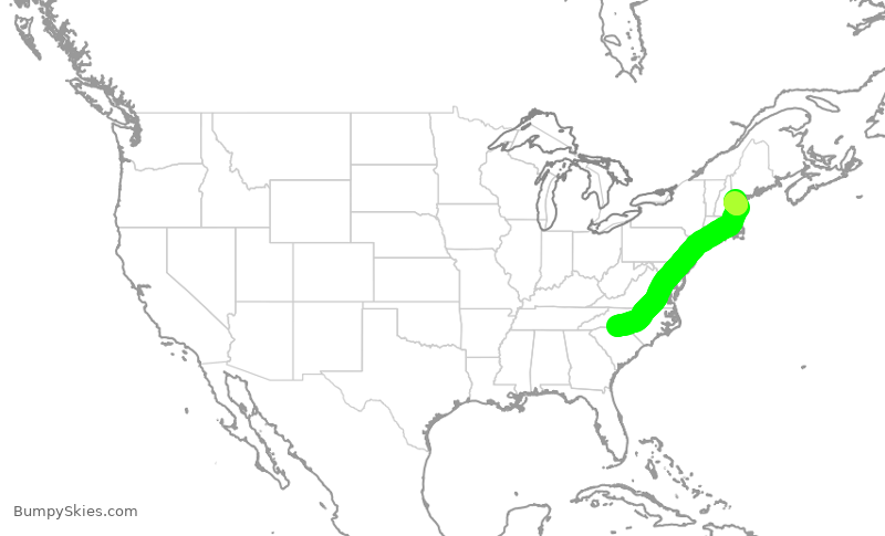 Turbulence forecast map for AAL1744, CLT to PWM