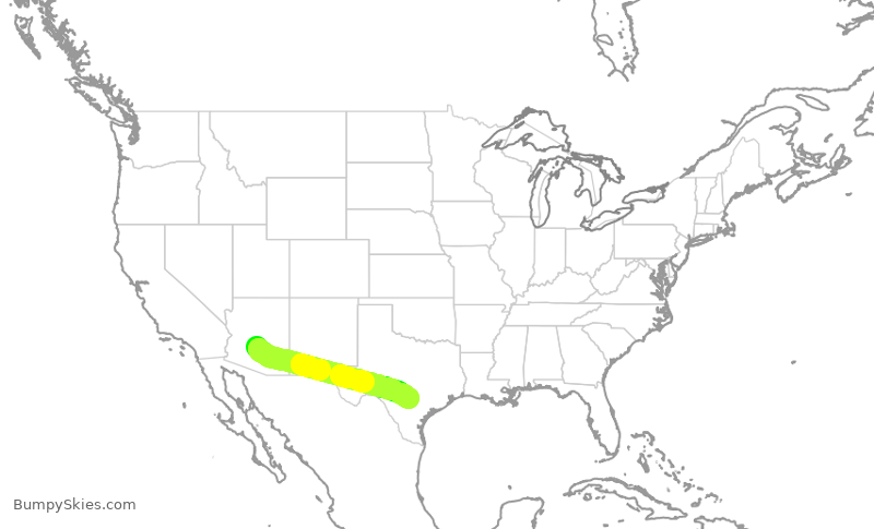 Turbulence forecast map for AAL1767, PHX to SAT