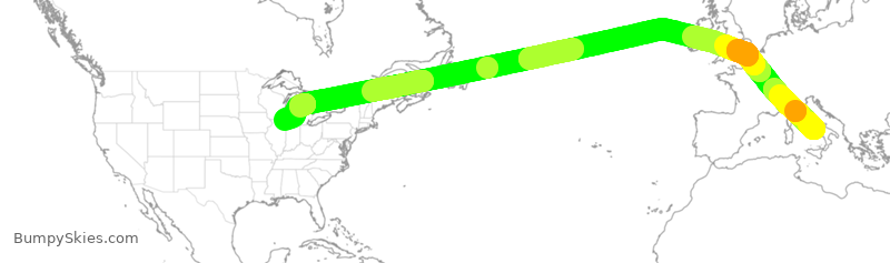 Turbulence forecast map for AAL181, NAP to ORD
