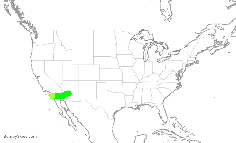 Turbulence forecast map for AAL1862, SAN to PHX