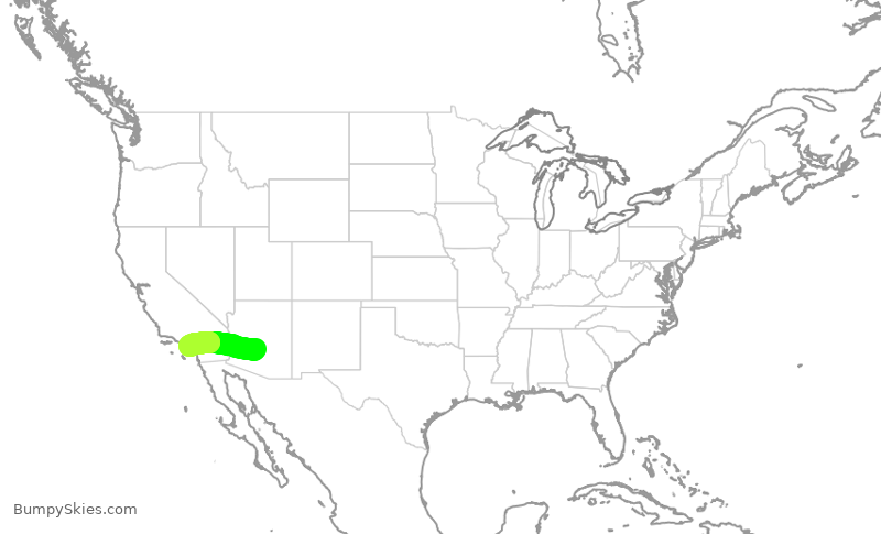 Turbulence forecast map for AAL1939, PHX to SNA
