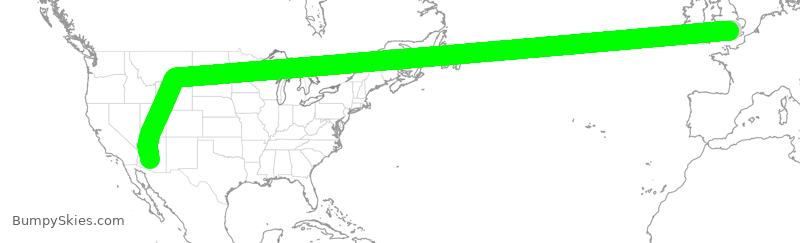 Turbulence forecast map for AAL195, GLL to PHX