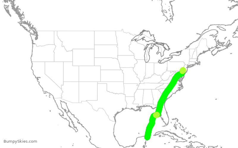Turbulence forecast map for AAL2175, MUN to PHL