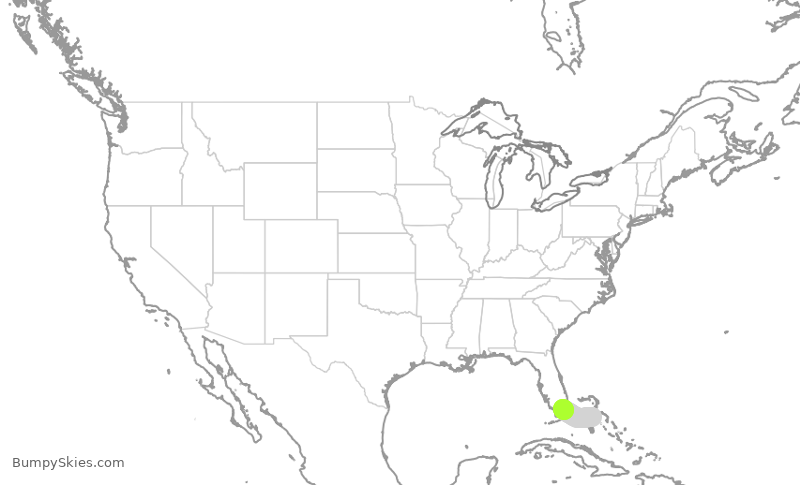 Turbulence forecast map for AAL2246, NAS to MIA