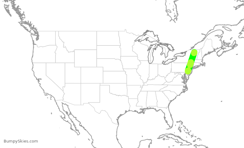 Turbulence forecast map for AAL2365, BTV to PHL
