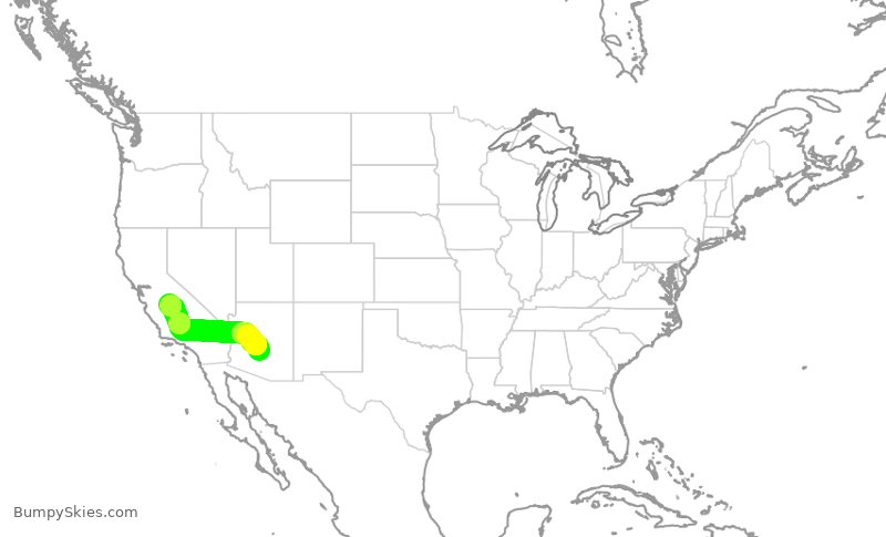 Turbulence forecast map for AAL2396, PHX to FAT