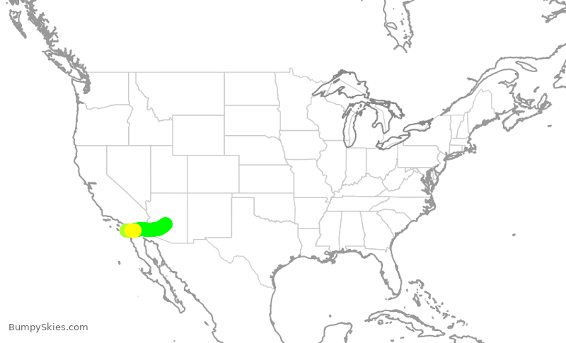 Turbulence forecast map for AAL2461, PHX to SAN