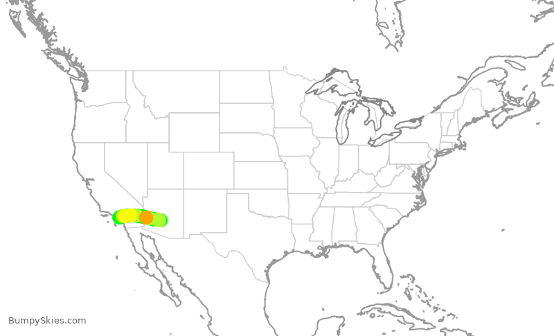 Turbulence forecast map for AAL2471, PHX to SNA