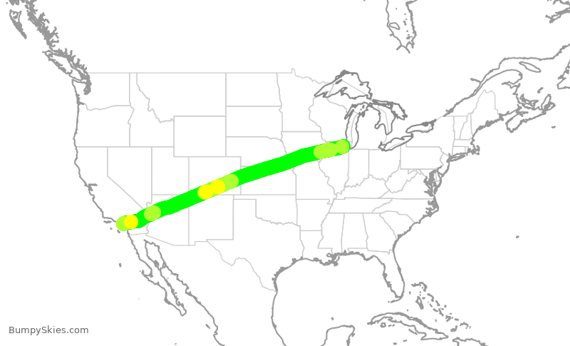 Turbulence forecast map for AAL2679, ORD to SNA