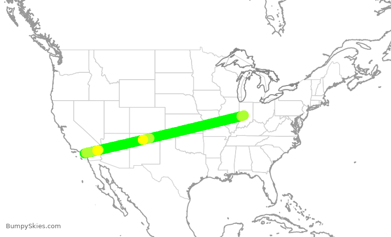 Turbulence forecast map for AAL2679, SNA to IND