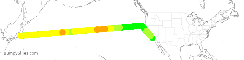 Turbulence forecast map for AAL26, JTT to LAX
