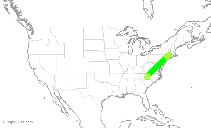 Turbulence forecast map for AAL2741, BDL to CLT