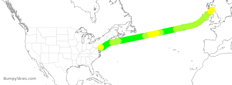 Turbulence forecast map for AAL279, GPH to PHL
