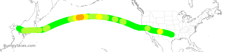 Turbulence forecast map for AAL281, DFW to ICN