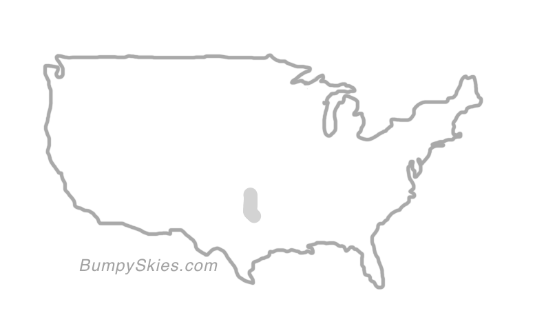 Map of continental US with illustrated flight path and turbulence forecast (described in text below)