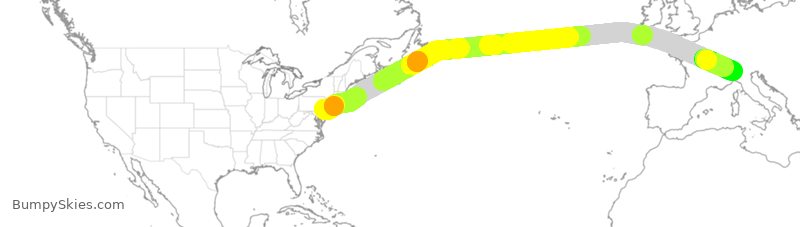 Turbulence forecast map for AAL298, PHL to IMC