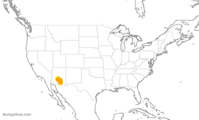 Turbulence forecast map for AAL3257, TUS to PHX