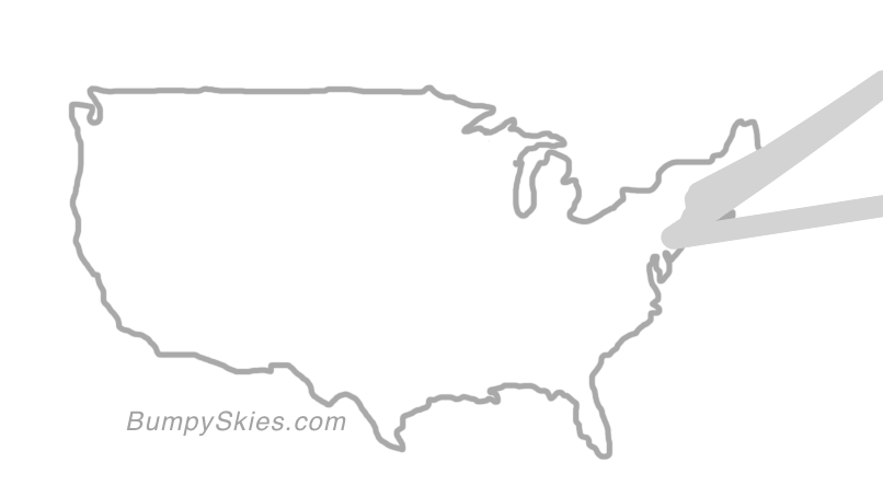 Map of continental US with illustrated flight path and turbulence forecast (described in text below)
