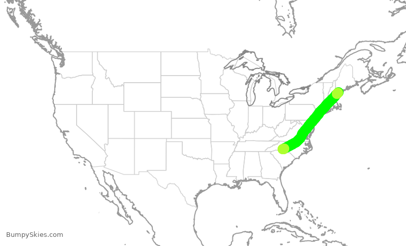 Turbulence forecast map for AAL504, CLT to PWM
