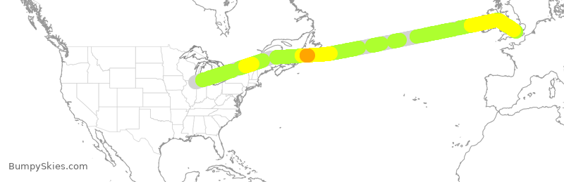 Turbulence forecast map for AAL54, ORD to GLL
