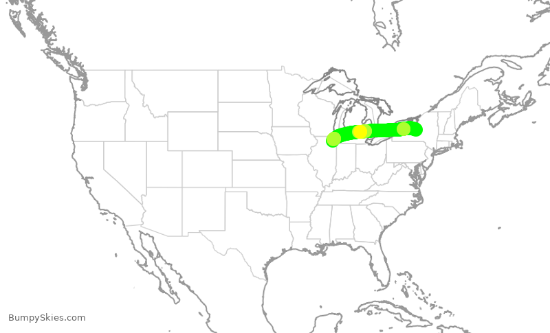Turbulence forecast map for AAL572, SYR to ORD