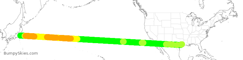 Turbulence forecast map for AAL60, NRT to IAH