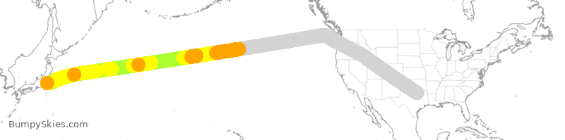 Turbulence forecast map for AAL61, DFW to JAA