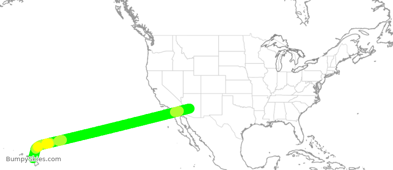 Turbulence forecast map for AAL645, PHX to HOG