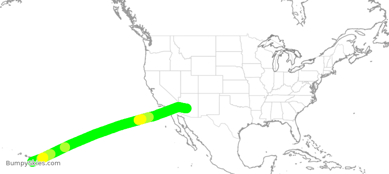 Turbulence forecast map for AAL663, PHX to HKO