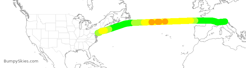 Turbulence forecast map for AAL714, PHL to VCE