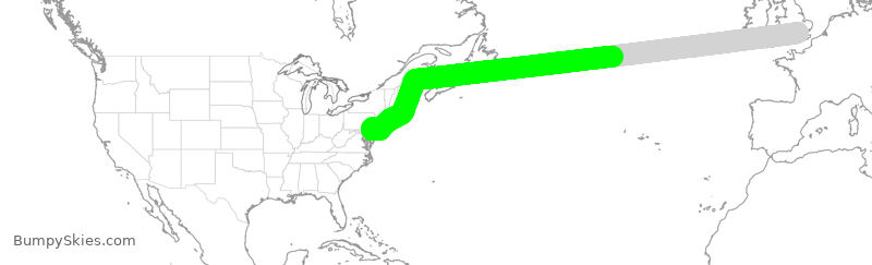 Turbulence forecast map for AAL737, GLL to PHL