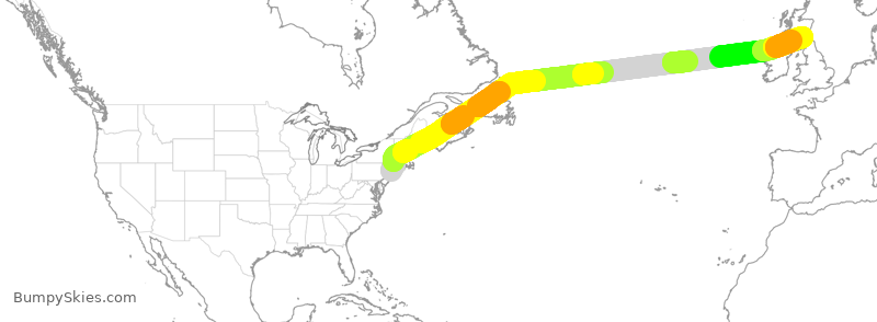 Turbulence forecast map for AAL82, JFK to GPH
