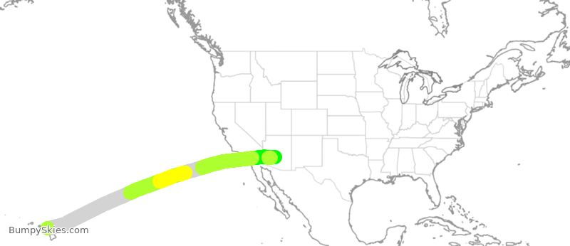 Turbulence forecast map for AAL848, OGG to PHX