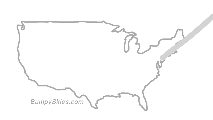 Map of continental US with illustrated flight path and turbulence forecast (described in text below)