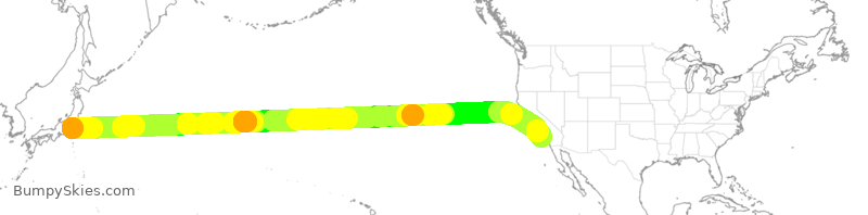 Turbulence forecast map for AAL9601, JTT to LAX