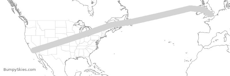 Turbulence forecast map for AAL9614, LAX to LHR