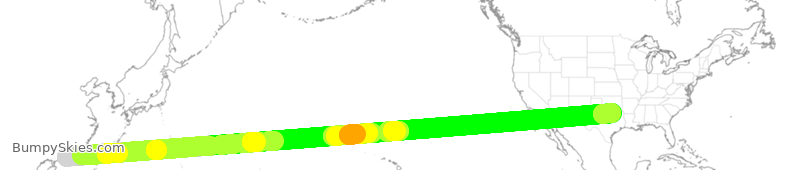 Turbulence forecast map for AAL9700, HKG to DFW