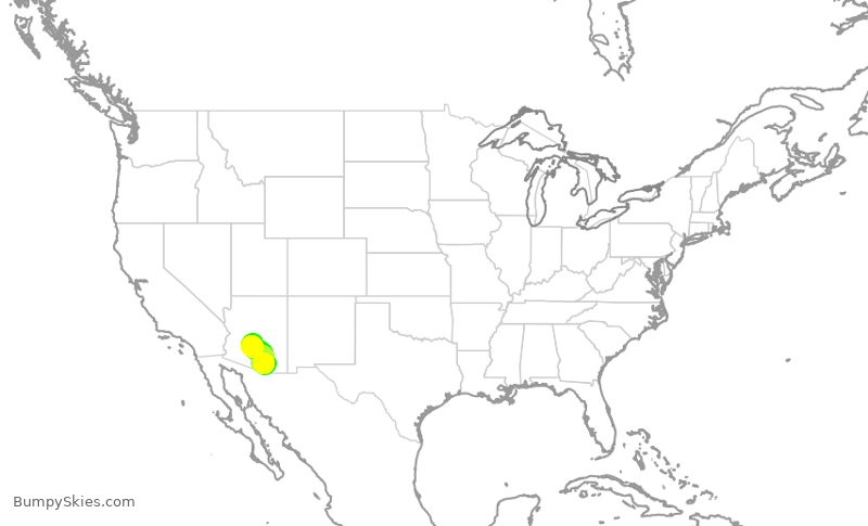 Turbulence forecast map for AAL9784, TUS to PHX