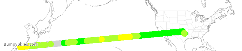 Turbulence forecast map for AAL9814, HKG to DFW